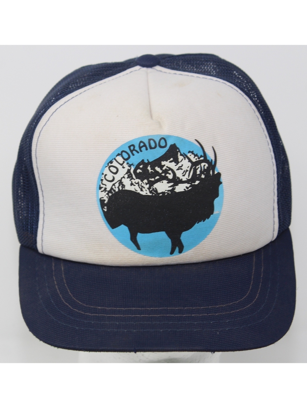 Vintage 1970s Colorado Trucker Hat Snapback Cap Rocky Mountains Elk Moose Logo
